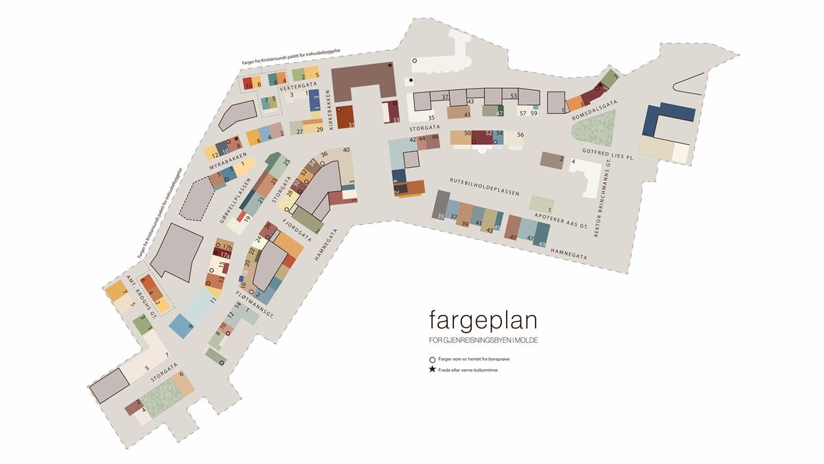 Oppriss av gatene med planlagt farge på husene. Illustrasjon. - Klikk for stort bilde